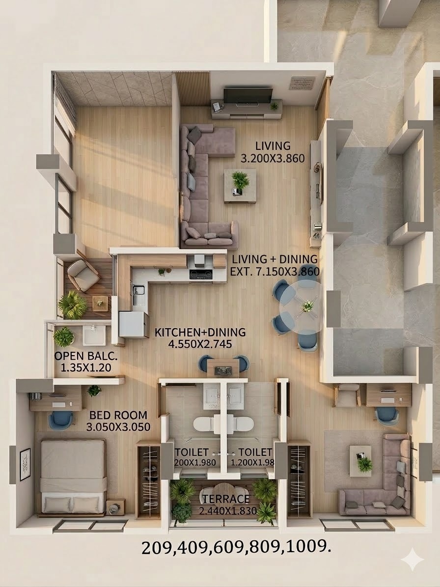2 BHK Spacious Flat